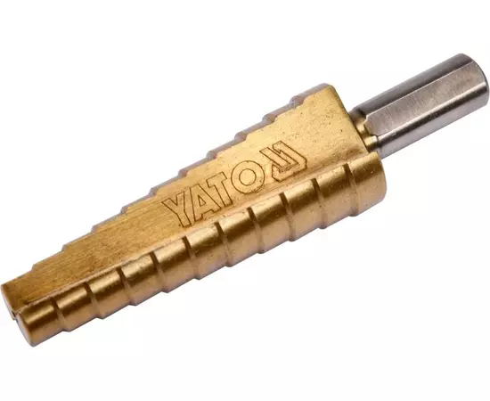 Свердло конічне ступінчасте титанове по металу YATO HSS 4241, 10-20 мм, L = 75/52 мм (YT-44745), фото  | SNABZHENIE.com.ua