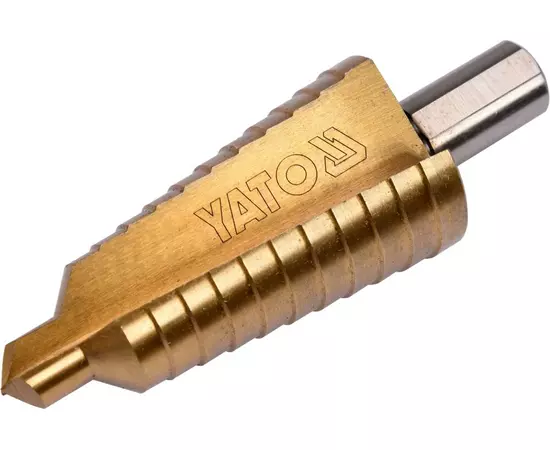 Свердло конічне ступінчасте титанове по металу YATO HSS 4241, 10-30 мм, L = 87/60 мм (YT-44746), фото  | SNABZHENIE.com.ua