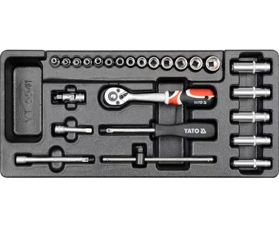 Вклад для инструментального шкафа YATO, торцевые ключи с кв. 1/4", 25 элем. (YT-5541), фото  | SNABZHENIE.com.ua