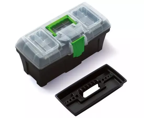 Ящик для инструментов "Green box 12" с органайзером в крышке пластиковый VIROK 300 х 167 х 150 мм (79V212), фото  | SNABZHENIE.com.ua