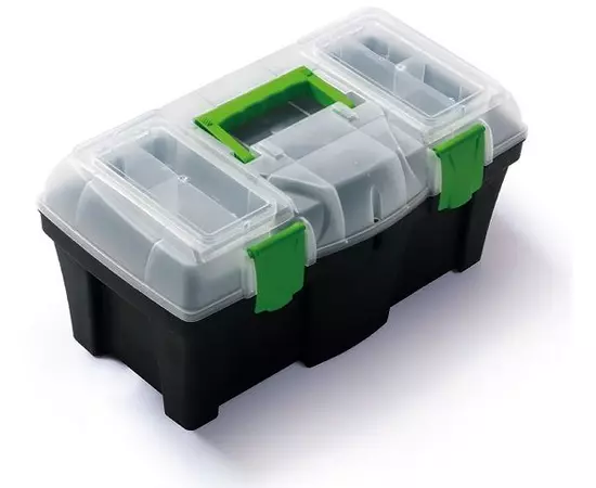 Ящик для інструментів з органайзером "Green box 18" з органайзером у кришці пластиковий VIROK 458 х 257 х 227 мм (79V218), фото  | SNABZHENIE.com.ua