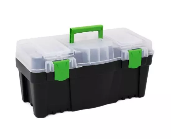 Ящик для инструментов с с органайзером в крышке "Green box 25" пластиковый VIROK 597 х 285 х 320 мм (79V225), фото  | SNABZHENIE.com.ua