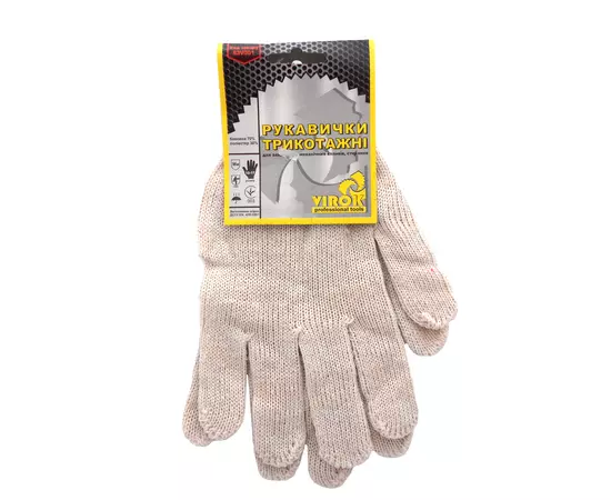 Перчатки трикотажные белые (70% - хлопок, 30% - полиэстер) размер 10 VIROK, фото  | SNABZHENIE.com.ua