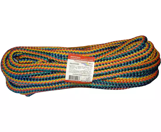Мотузка господарська Веселка VIROK, 9 мм х 20 м, г/н = 200 кгс, поліпропіленова, з серцевиною (87V209), фото  | SNABZHENIE.com.ua