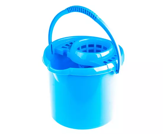 Ведро пластмассовое круглое с отжимом 9 л, голубое, Elfe (92961E), фото  | SNABZHENIE.com.ua