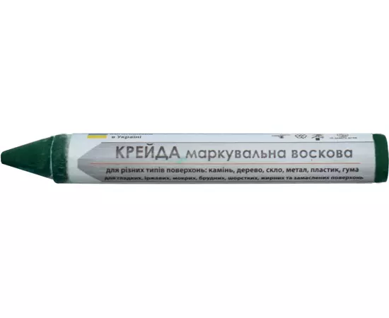 Мел маркировочный восковый VIROK, зеленая, 13 мм, коробка 12 шт, для различных поверхностей (16V015), фото  | SNABZHENIE.com.ua