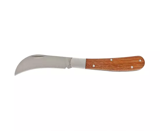 Нож садовый, 170 мм, складной, изогнутое лезвие, деревянная рукоятка PALISAD (790018P), фото  | SNABZHENIE.com.ua