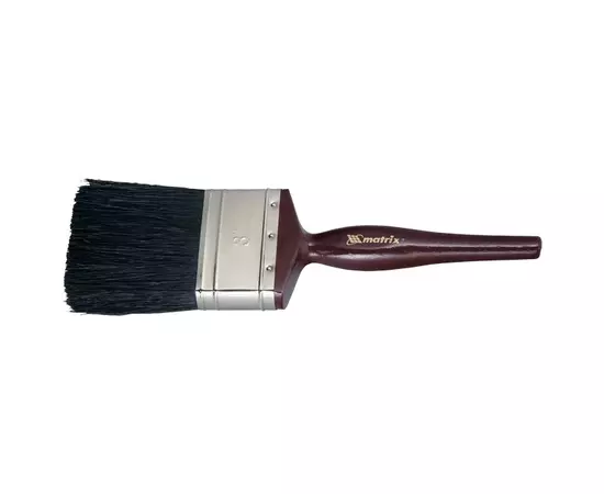 Пензель плоский "Декор" 3" (75 мм), натуральна чорна щетина, дерев'яна ручка MATRIX (82640M), фото  | SNABZHENIE.com.ua