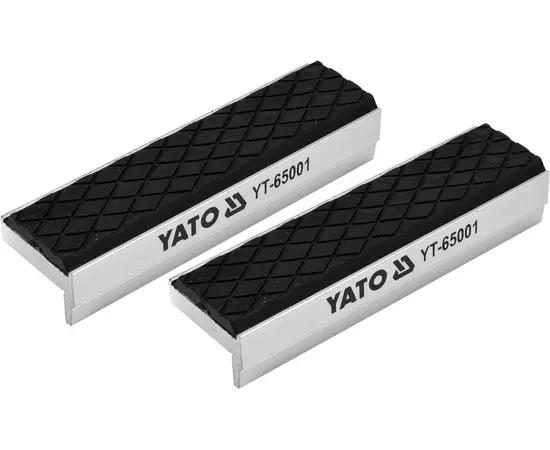 Губки змінні для лещат, м'які YATO 100 х 30 х 10 мм, алюмінієві з гумою (YT-65001), фото  | SNABZHENIE.com.ua