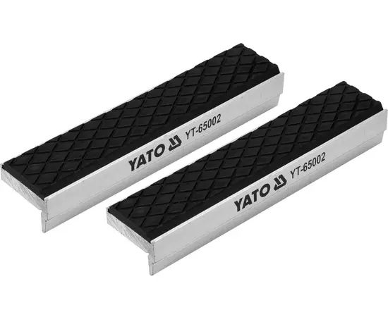 Губки змінні для лещат, м'які YATO 125 х 30 х 10 мм, алюмінієві з гумою (YT-65002), фото  | SNABZHENIE.com.ua