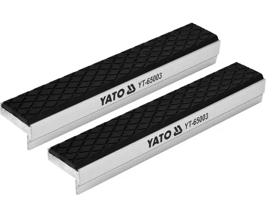 Губки сменные для тисков, мягкие YATO 150 х 30 x 10 мм, алюминиевые с резиной (YT-65003), фото  | SNABZHENIE.com.ua