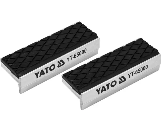 Губки змінні для лещат, м'які YATO 75 х 30 х 10 мм, алюмінієві з гумою (YT-65000), фото  | SNABZHENIE.com.ua