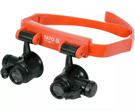 Лупы на голову с подсветкой YATO 2 LED, 4 пары с кратностью: х10, х15, х20, х25 (YT-73840), фото  | SNABZHENIE.com.ua