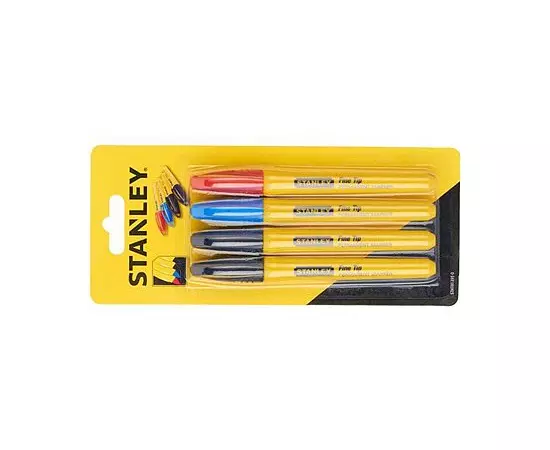 Маркеры STANLEY Fine Tip, разноцветные, 4 шт (STHT81391-0), фото  | SNABZHENIE.com.ua