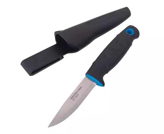 Нож шведский, двукомпонентна ручка, черный, 220 мм MY TOOLS (531-2-BLACK), фото  | SNABZHENIE.com.ua
