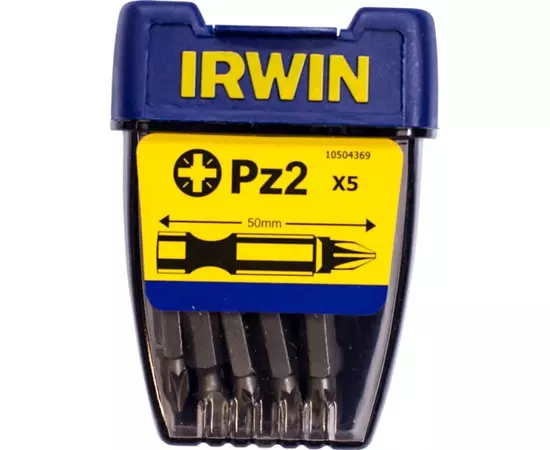 Бита усиленная Pozidriv POWER BIT 1/4"/50 мм PZ2 5шт, IRWIN (10504369), фото  | SNABZHENIE.com.ua