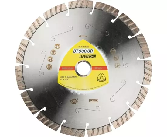 Алмазный отрезной диск для бетона, армированного бетона и песчаника DT 900 UD Special 230 x 2,6 x 22,23 мм Klingspor (325210KLPR), фото  | SNABZHENIE.com.ua