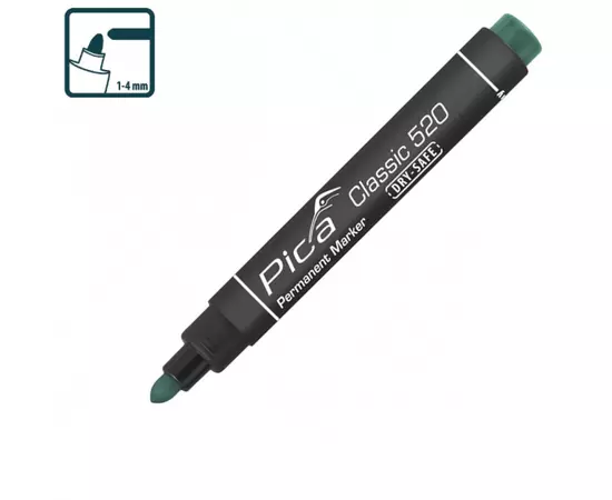 Маркер перманентный Pica Classic 520/36 Permanent Marker bullet tip, зелёный (520/36PICA), фото  | SNABZHENIE.com.ua