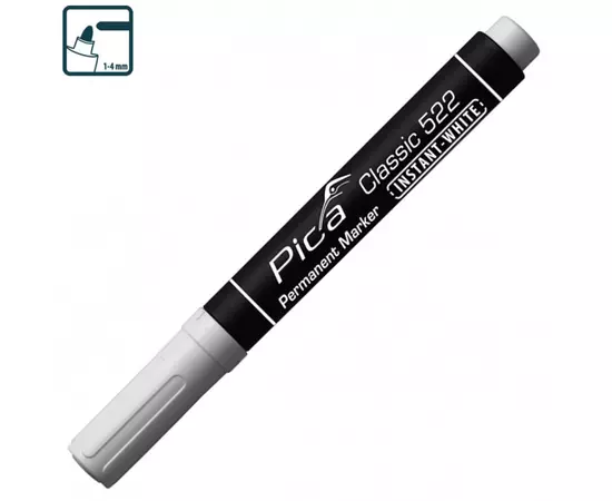 Перманентний маркер Pica Classic 522/52 INSTANT-WHITE, білий (522/52PICA), фото  | SNABZHENIE.com.ua