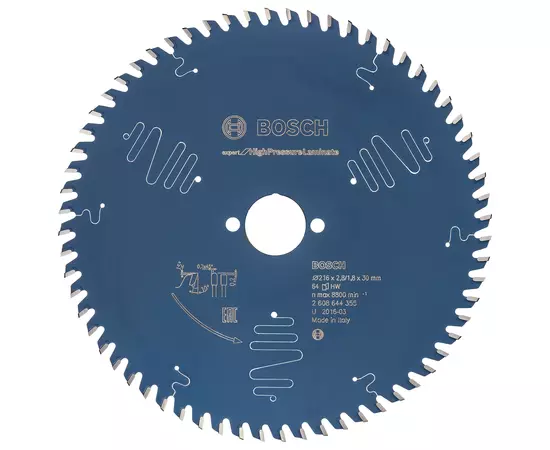 Пильный диск 216 x 30 мм (с кольцом 25,4 мм), 64 T по ламинату Expert for High Pressure Laminate BOSCH (2608644355), фото  | SNABZHENIE.com.ua
