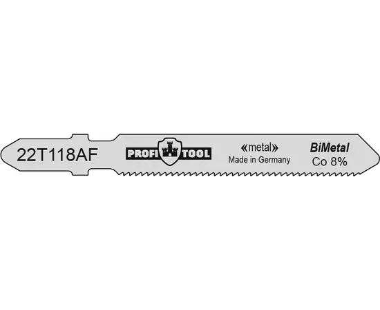 Полотно для лобзикових пилок по металу PROFITOOL T118AF 50/75 х 8 х 1,00 мм, 21 зуб/дюйм (22T118AF), фото  | SNABZHENIE.com.ua