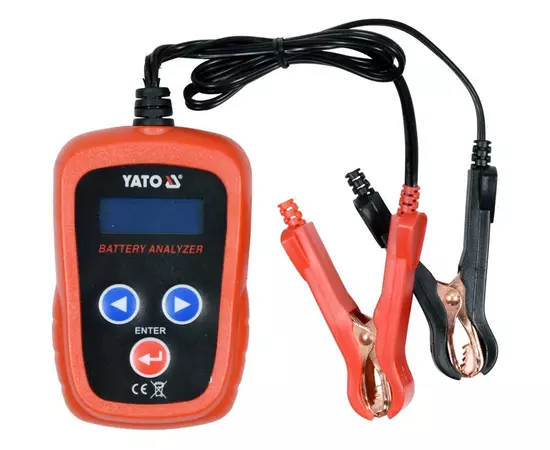 Тестер параметрів акумуляторів YATO до 12 В, з LED цифровим дисплеєм (YT-83113), фото  | SNABZHENIE.com.ua