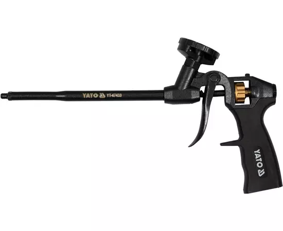 Пістолет для нанесення монтажної піни YATO алюміній + латунь, пластикова ручка (YT-67433), фото  | SNABZHENIE.com.ua