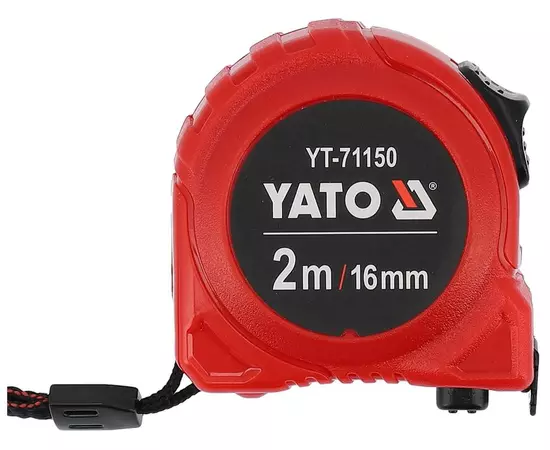 Рулетка YATO L = 2 м x 16 мм, стальной лентой, нейлоновым покрытием, двойной блокировкой (YT-71150), фото  | SNABZHENIE.com.ua