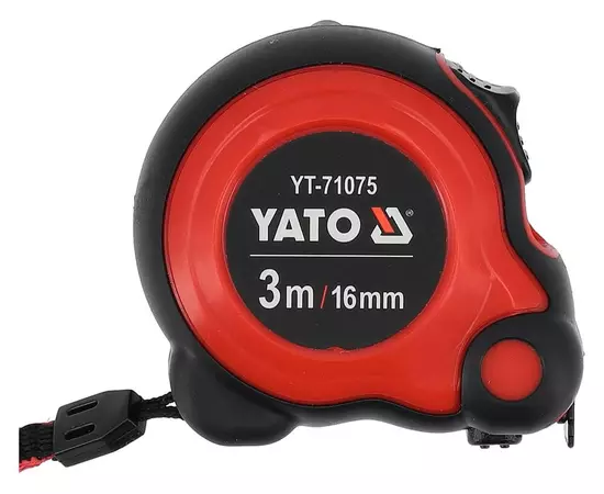 Рулетка YATO L = 3 м x 16 мм, сталевою стрічкою, нейлоновим покриттям, подвійним блокуванням (YT-71075), фото  | SNABZHENIE.com.ua