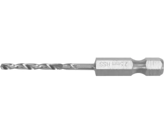 Сверло по металлу YATO 2.5 мм, HEX-1/4", l = 57 / 26 мм (YT-44862), фото  | SNABZHENIE.com.ua
