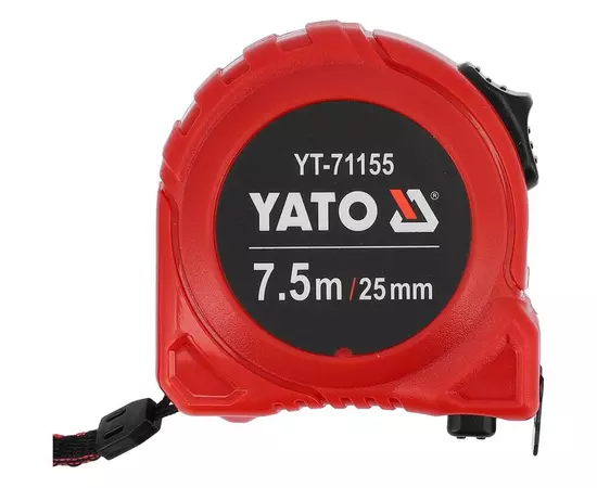 Рулетка YATO L = 7.5 м x 25 мм, сталевою стрічкою, нейлоновим покриттям, подвійним блокуванням (YT-71155), фото  | SNABZHENIE.com.ua