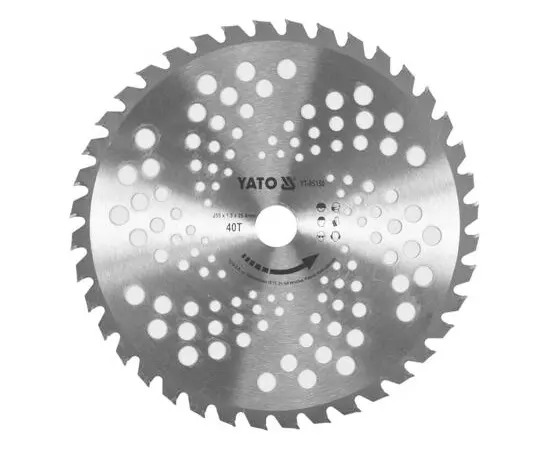 Ніж дисковий для газонокосарок YT-85001, YT-85003 YATO 255 x 25.4 мм, 40 зубів (YT-85150), фото  | SNABZHENIE.com.ua