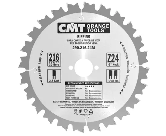 Пильный диск CMT для продольного реза древесины 260 х 30 мм Z 28 (290.260.28P), фото  | SNABZHENIE.com.ua