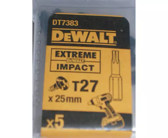 Набір біт DeWALT, ударні, IMPACT TORSION, Torx , Т27, L = 25 мм, 5 шт (DT7383T), фото  | SNABZHENIE.com.ua