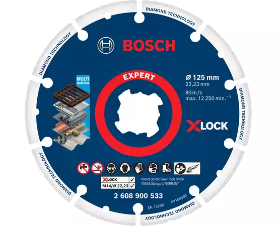 Алмазний круг по металу X-LOCK, 125 x 22,23 мм BOSCH (2608900533), фото  | SNABZHENIE.com.ua