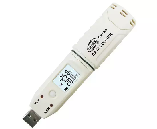Реєстратор вологості та температури (даталоггер) USB, 0-100%, -30-80°C BENETECH GM1365, фото  | SNABZHENIE.com.ua