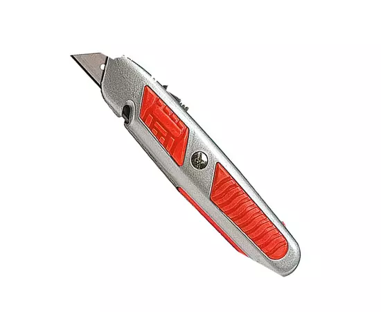 Нож 18 мм выдвижное трапециевидное лезвие, отделение для лезвий, метал.корпус MATRIX (789679M), фото  | SNABZHENIE.com.ua