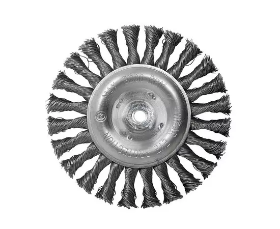 Щітка дискова S&R, сталевий плетений дріт 150, ворс 0,5 мм, фото  | SNABZHENIE.com.ua