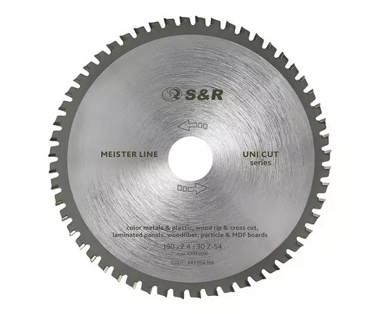 Диск пильний S&R Meister UniCut 190x30x2,4 мм, фото  | SNABZHENIE.com.ua