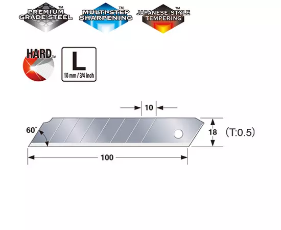 Лезвия сегментные 18мм TAJIMA Endura Blades LCB50-50, 50 шт., фото  | SNABZHENIE.com.ua