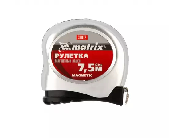 Рулетка Magnetic, 7.5 м х 25 мм, магнітний зачіп Matrix, фото  | SNABZHENIE.com.ua