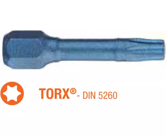 Насадка викруткова ударна USH Blue Shock : TORX T10 x 30 мм. Уп. 5 шт., фото  | SNABZHENIE.com.ua