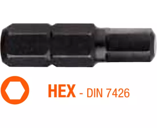 Насадка викруткова USH Industry : HEX 5 x 25 мм шестигранна, Уп. 10 шт., фото  | SNABZHENIE.com.ua