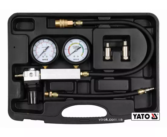 Тестер герметичності циліндрів двигунів YATO 7 МПа, з обладнанням, 4 шт. + кейсс, фото  | SNABZHENIE.com.ua