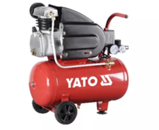 Компресор мережевий YATO 230 В, 1,5 кВт, тиск 8 Bar, під. Повітря - 150 л/хв, ресивер-24 л, фото  | SNABZHENIE.com.ua