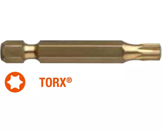 Насадка викруткова USH ISOTIN: TORX T25 x 50 мм Torsion. титанова продовжена, Уп. 10 шт., фото  | SNABZHENIE.com.ua