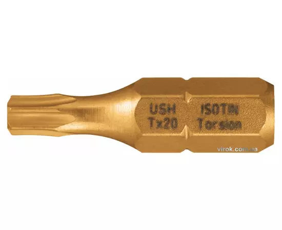 Насадка викруткова USH ISOTIN : TORX T30 x 25 мм. Torsion, титанове покриття. Уп. 10 шт., фото  | SNABZHENIE.com.ua