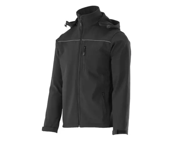 Куртка робоча SOFTSHELL з прикріпленим капюшоном YATO розм XXXL, чорна, 3 кишені, 96% поліест та 4% спанде, фото  | SNABZHENIE.com.ua