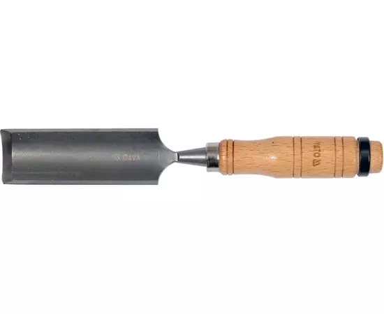 Стамеска полукруглая YATO: b 38 мм, клинок- 125 мм, деревянная ручка 112 мм, фото  | SNABZHENIE.com.ua