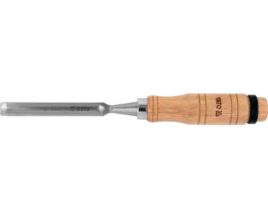Стамеска полукруглая YATO: b 12 мм, клинок- 125 мм, деревянная ручка 112 мм, фото  | SNABZHENIE.com.ua